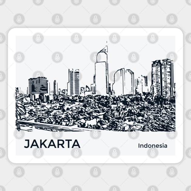 Jakarta Indonesia Magnet by Lakeric